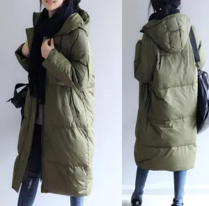 Winter Puffer Coat Duck Down Jacket, Down Jacket Women Hooded Down Coat 32003