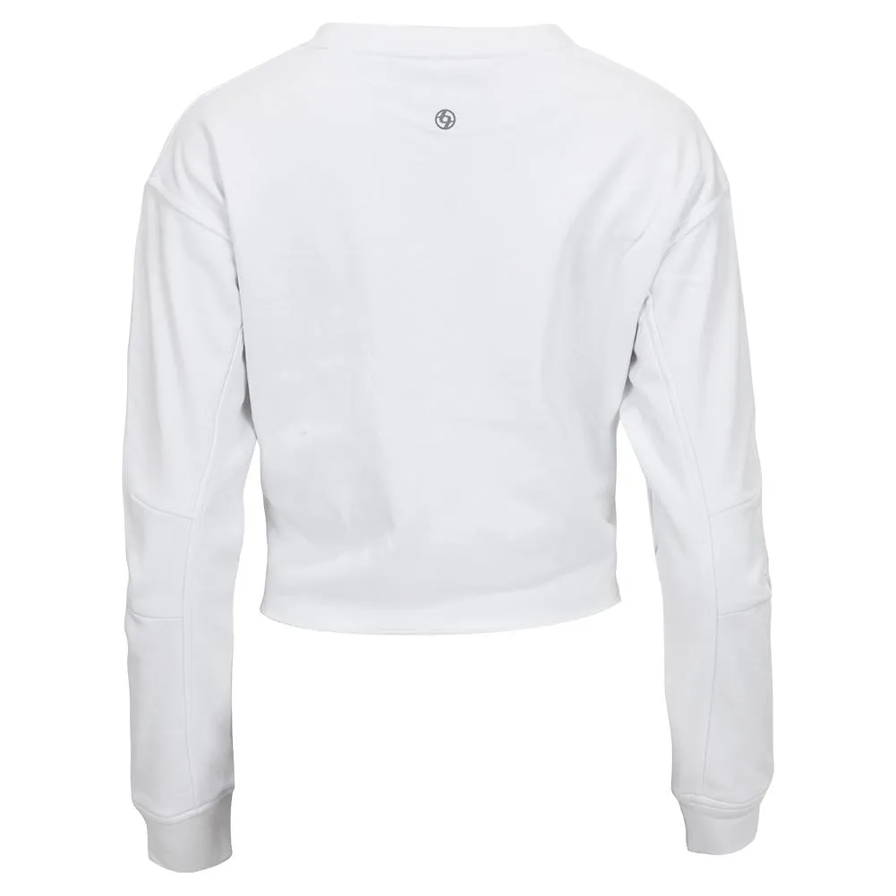 Women's Fleece Ultra Cropped Tennis Sweatshirt White