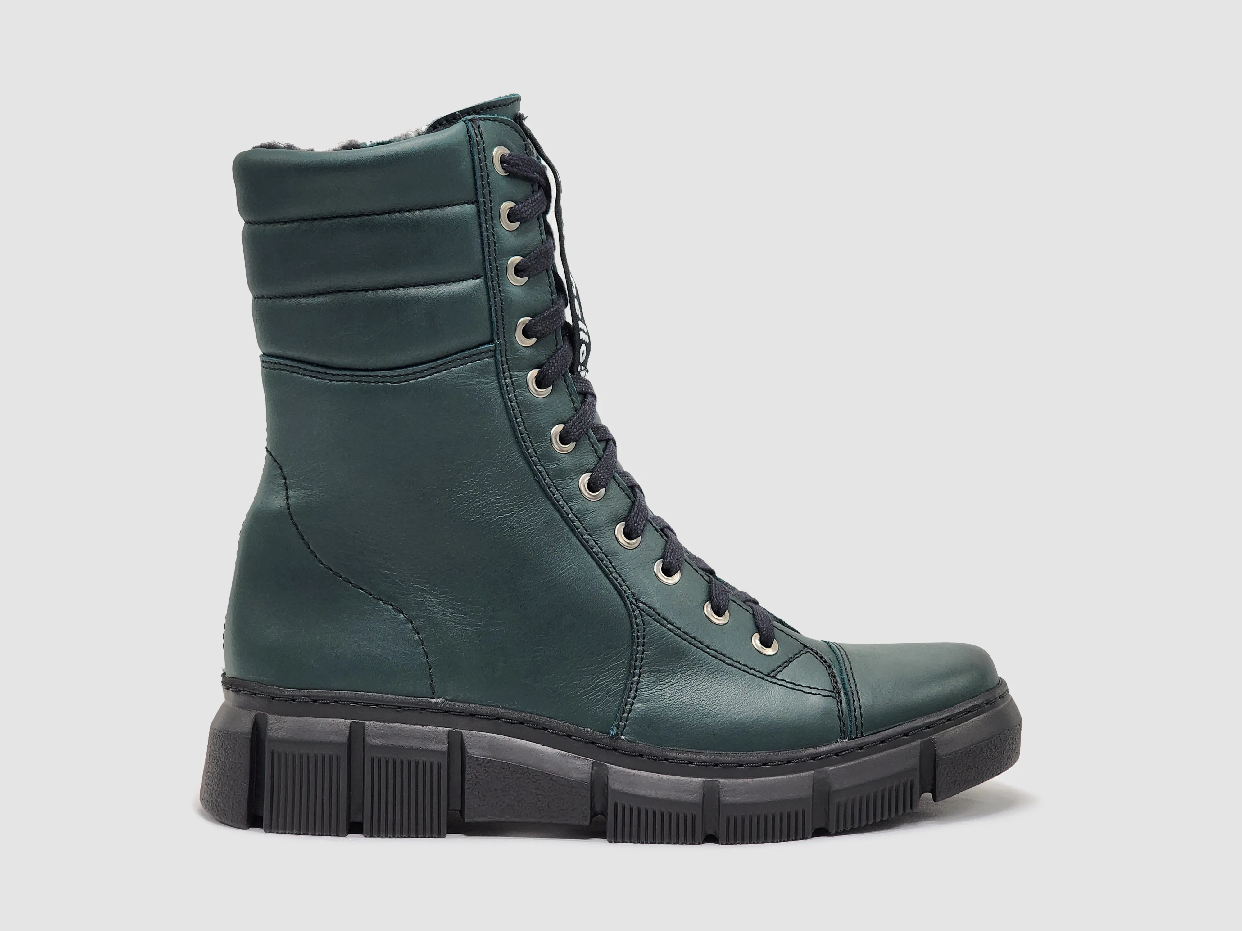 Women's Helios Medusa Wool Lined Leather Boots - Green