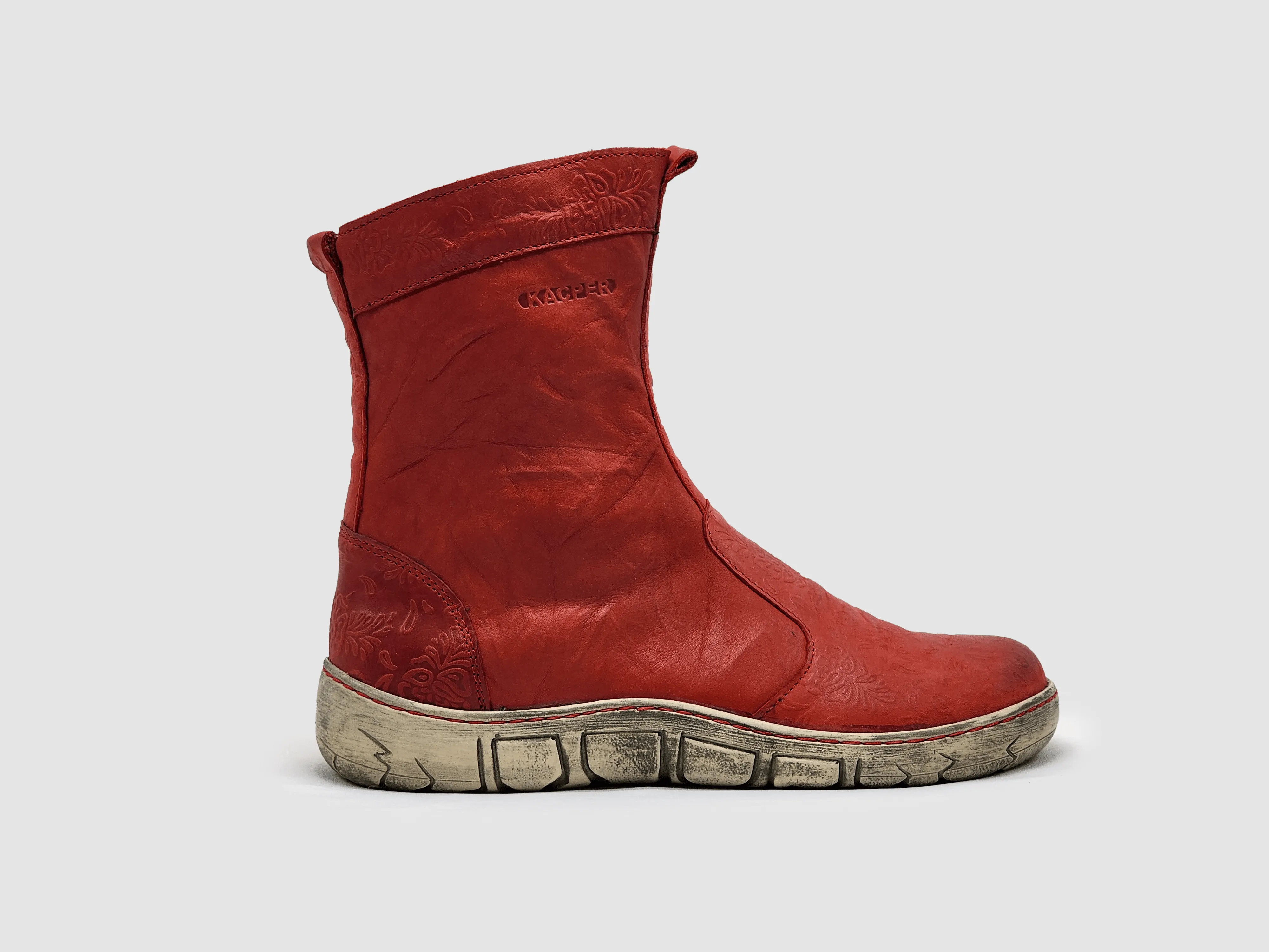 Women's Original Mid Insulated Zip-Up Leather Boots - Red